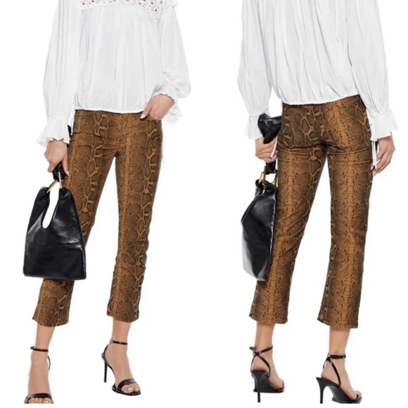 Isabel Marant Etoile Apolo Snakeskin Print Corduroy Pants SZ 34/US 2 EUC - Picture 1 of 7